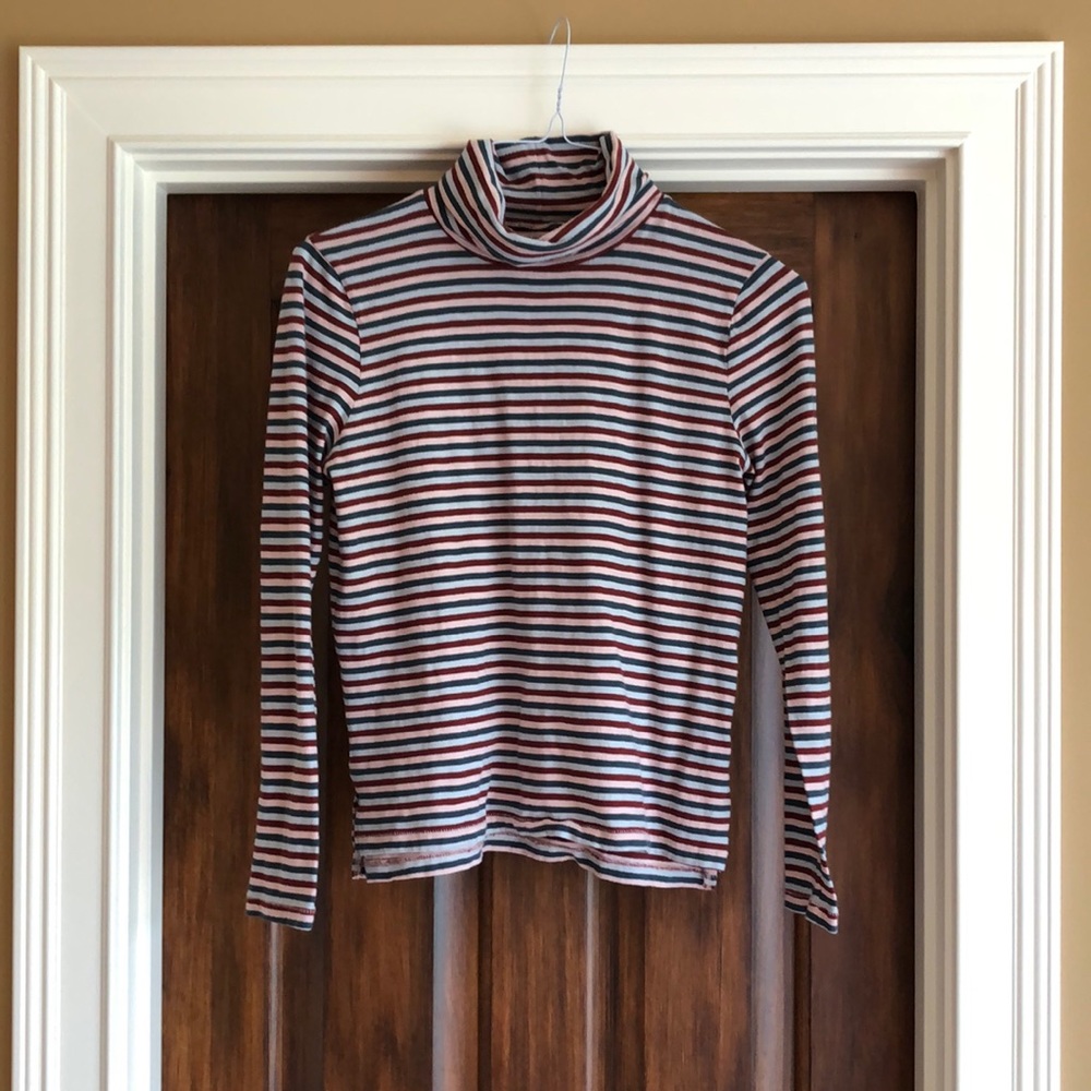 Madewell 100% Cotton Striped Turtle Neck